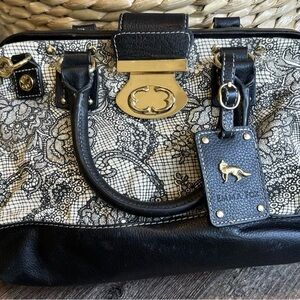 Emma Fox Black and White Lace Satchel